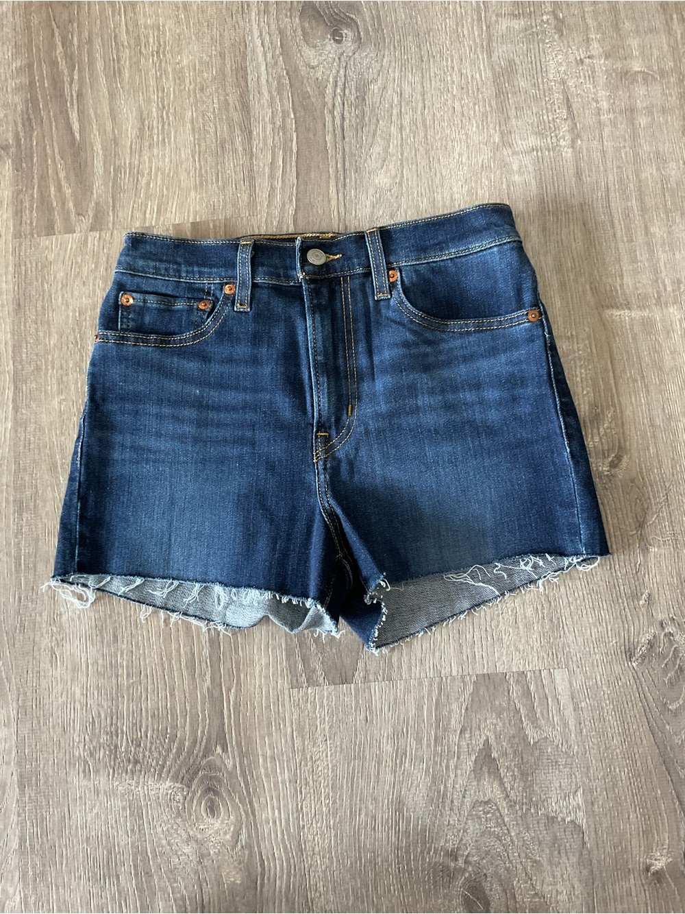 Levi's Dark Blue Denim Cutoff Shorts